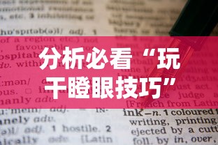 分析必看“玩干瞪眼技巧”详细辅助教程分享